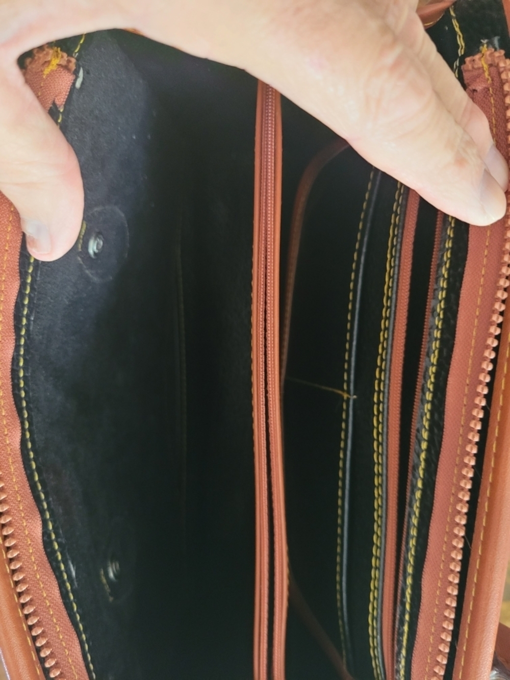Dooney & Bourke Black and Brown Pebbled Leather Satchel - Picture 7 of 8